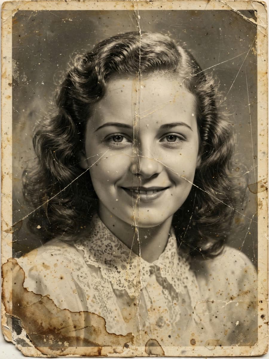 Fictional grandma-1940 damaged scan