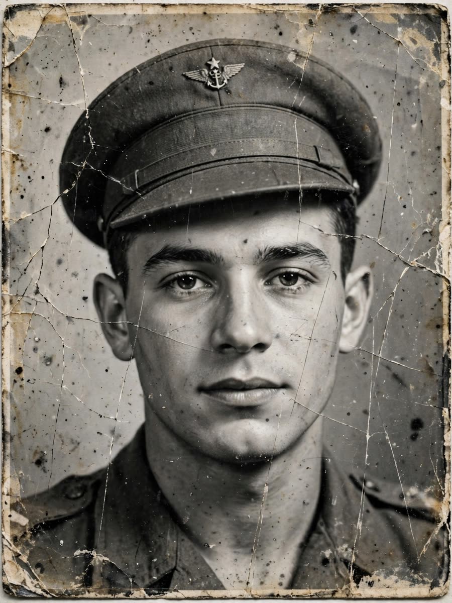 Fictional soldier-1944 damaged scan